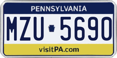 PA license plate MZU5690