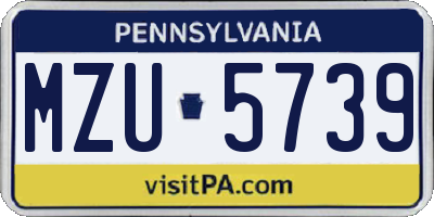 PA license plate MZU5739