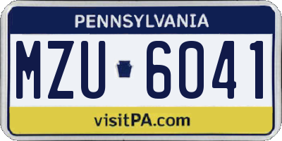 PA license plate MZU6041