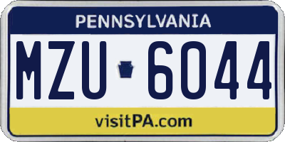 PA license plate MZU6044