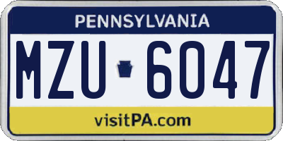 PA license plate MZU6047