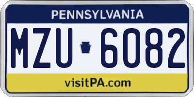 PA license plate MZU6082