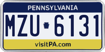 PA license plate MZU6131