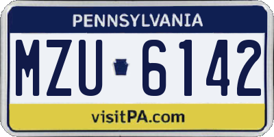 PA license plate MZU6142