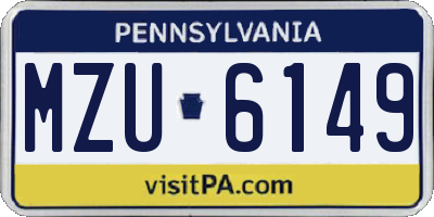 PA license plate MZU6149