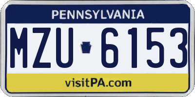 PA license plate MZU6153
