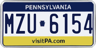 PA license plate MZU6154