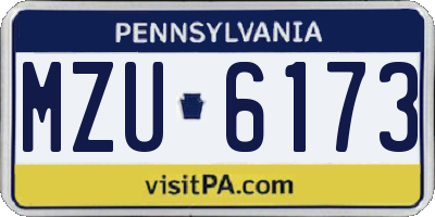 PA license plate MZU6173
