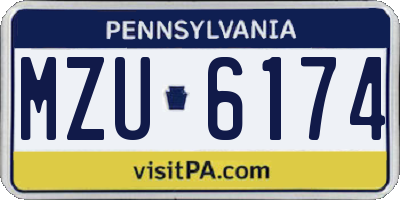 PA license plate MZU6174