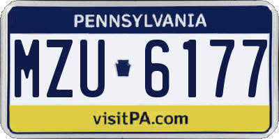 PA license plate MZU6177