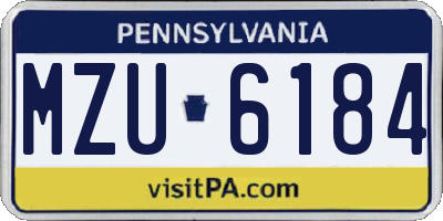 PA license plate MZU6184