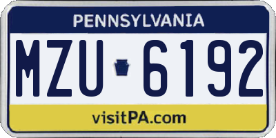 PA license plate MZU6192