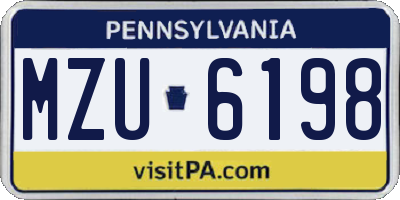 PA license plate MZU6198