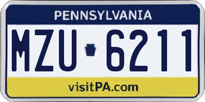 PA license plate MZU6211