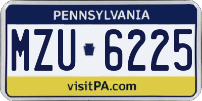PA license plate MZU6225
