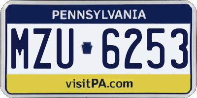 PA license plate MZU6253
