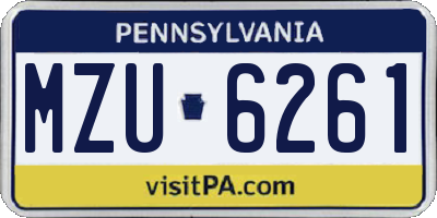 PA license plate MZU6261