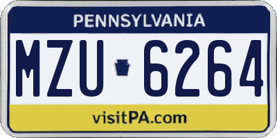 PA license plate MZU6264