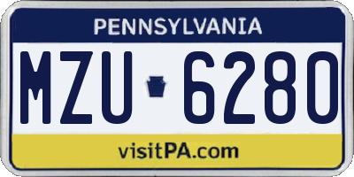 PA license plate MZU6280