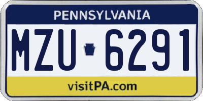 PA license plate MZU6291