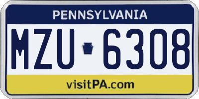 PA license plate MZU6308