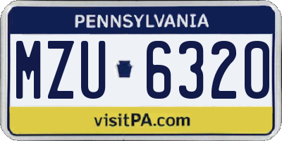 PA license plate MZU6320