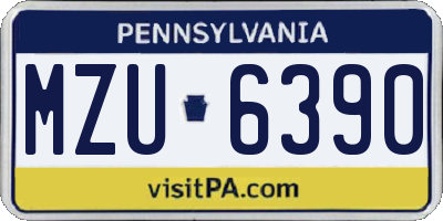 PA license plate MZU6390