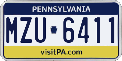 PA license plate MZU6411