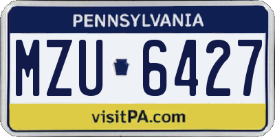 PA license plate MZU6427