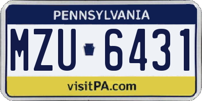 PA license plate MZU6431