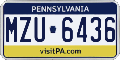 PA license plate MZU6436