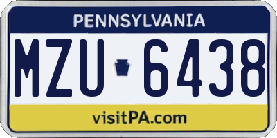 PA license plate MZU6438