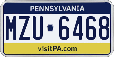 PA license plate MZU6468