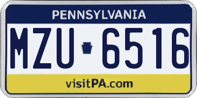 PA license plate MZU6516