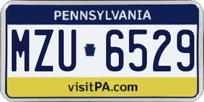 PA license plate MZU6529