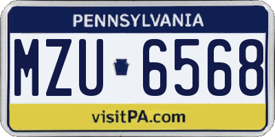 PA license plate MZU6568