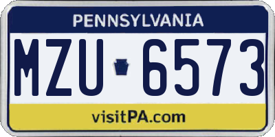 PA license plate MZU6573