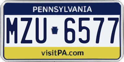 PA license plate MZU6577