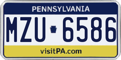 PA license plate MZU6586