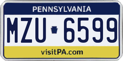 PA license plate MZU6599