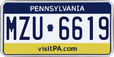 PA license plate MZU6619