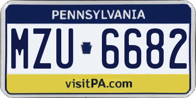 PA license plate MZU6682