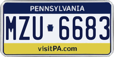 PA license plate MZU6683