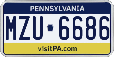 PA license plate MZU6686