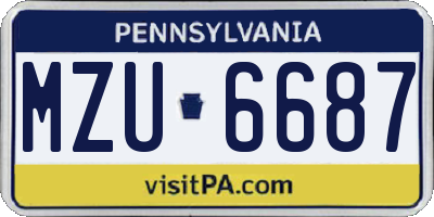 PA license plate MZU6687