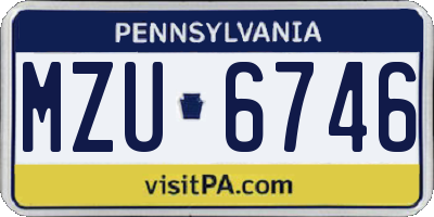 PA license plate MZU6746