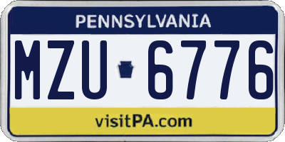 PA license plate MZU6776
