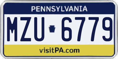 PA license plate MZU6779