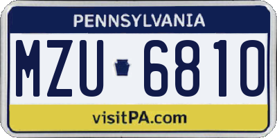 PA license plate MZU6810