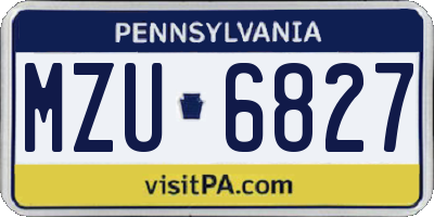 PA license plate MZU6827